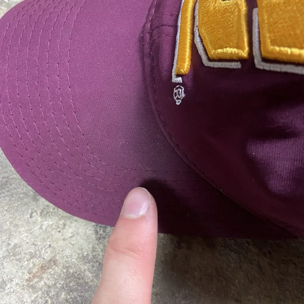 Vintage 90s Central Michigan University Cap Strap Back Adjustable Burgundy NCAA